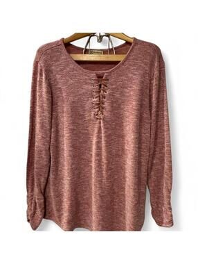 Democracy Lace-Up Knit Sweater Top